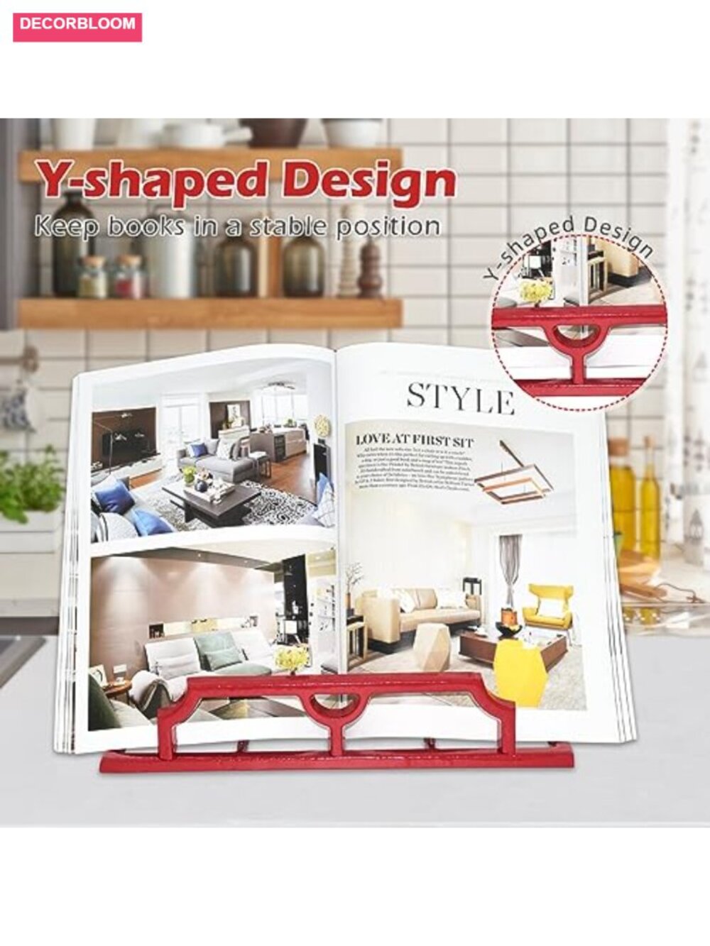 Cast Iron Cookbook Stand Vintage Farmhouse Recipe Book Holder Kitchen Counter - Picture 5 of 5